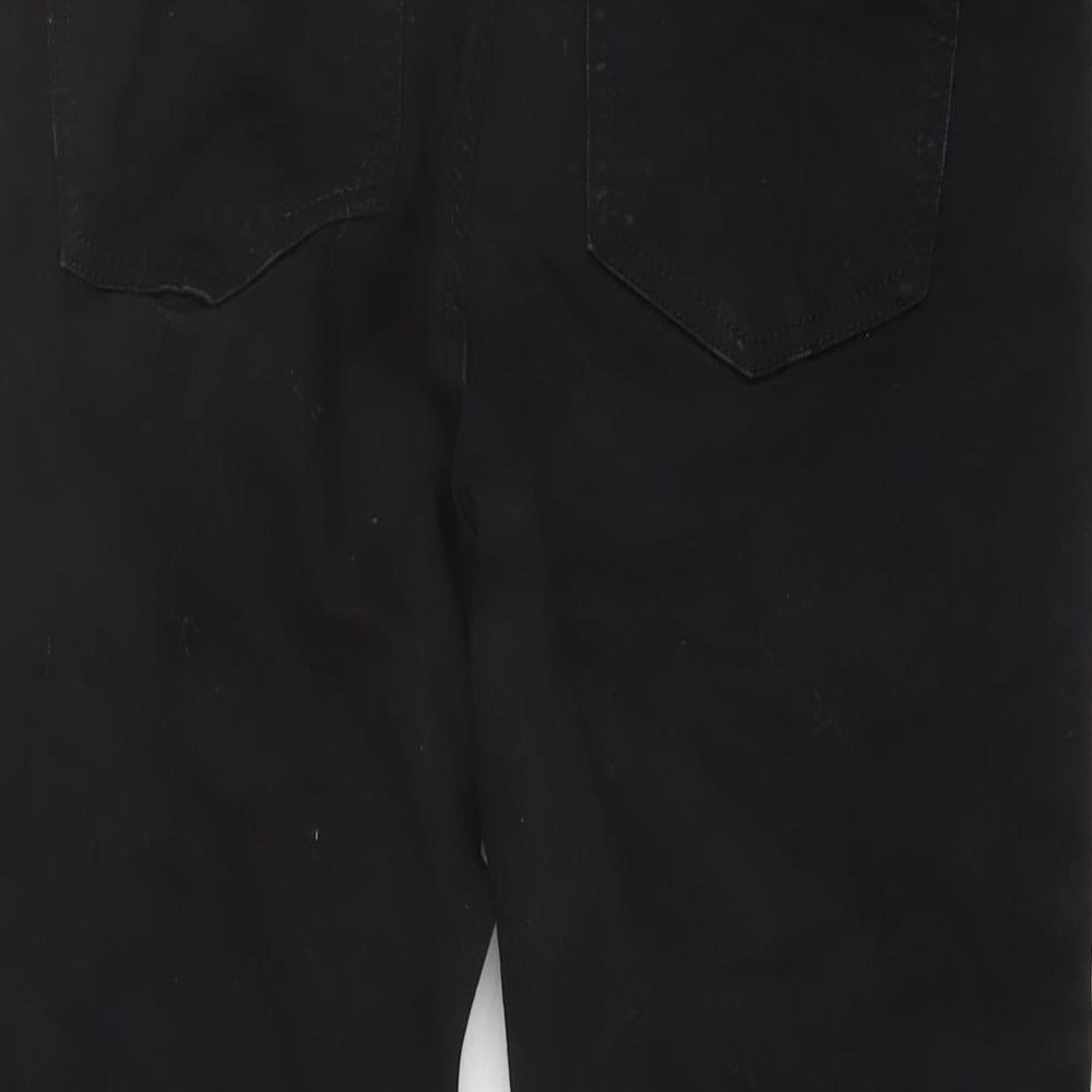 NEXT Womens Black Cotton Straight Jeans Size 12 L27 in Regular Button