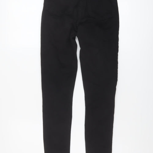 Topshop Womens Black Cotton Skinny Jeans Size 24 in L28 in Regular Button