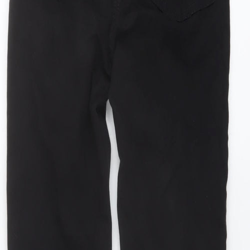 Topshop Womens Black Cotton Skinny Jeans Size 24 in L28 in Regular Button