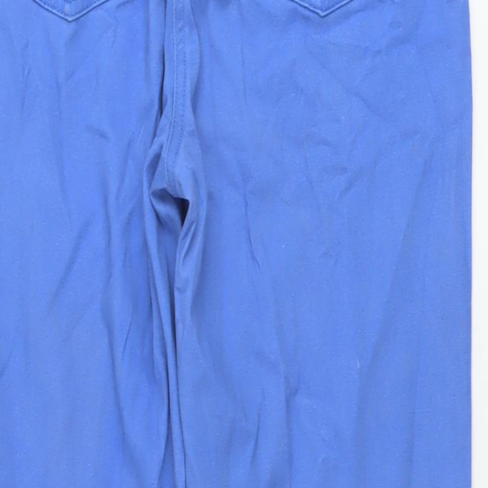 Damart Womens Blue Cotton Cropped Jeans Size 14 L26 in Regular Button