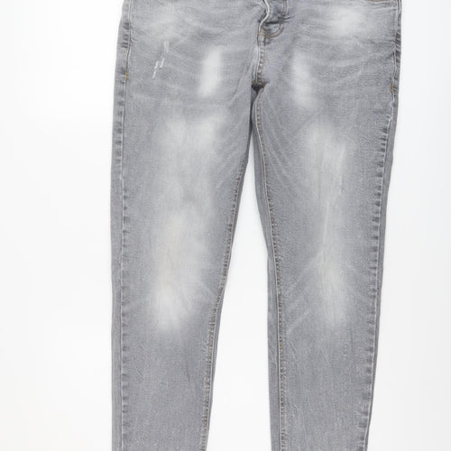 Denim & Co. Mens Grey Cotton Skinny Jeans Size 34 in L32 in Regular Button