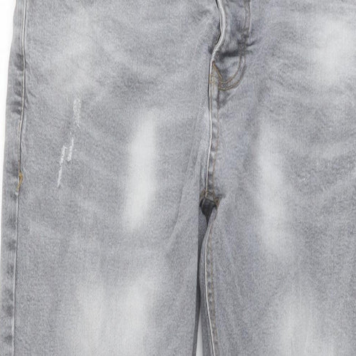 Denim & Co. Mens Grey Cotton Skinny Jeans Size 34 in L32 in Regular Button