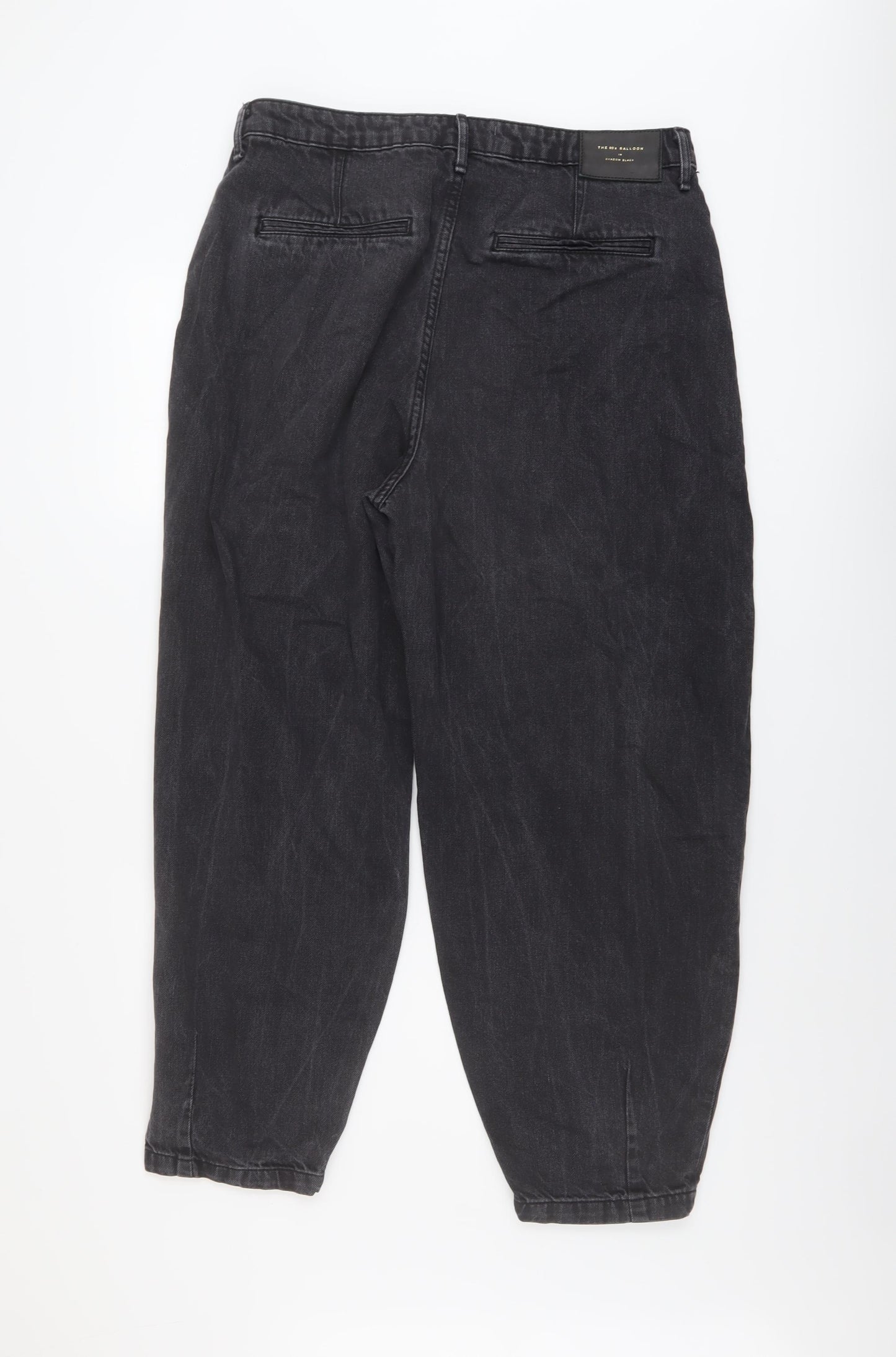 Zara Womens Grey Cotton Mom Jeans Size 16 L26 in Regular Button