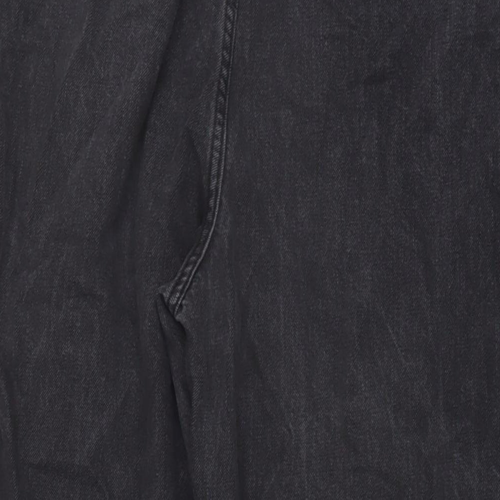 Zara Womens Grey Cotton Mom Jeans Size 16 L26 in Regular Button
