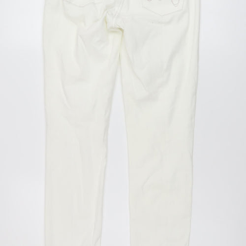 Marccain Womens Ivory Cotton Skinny Jeans Size 28 in L30 in Regular Button