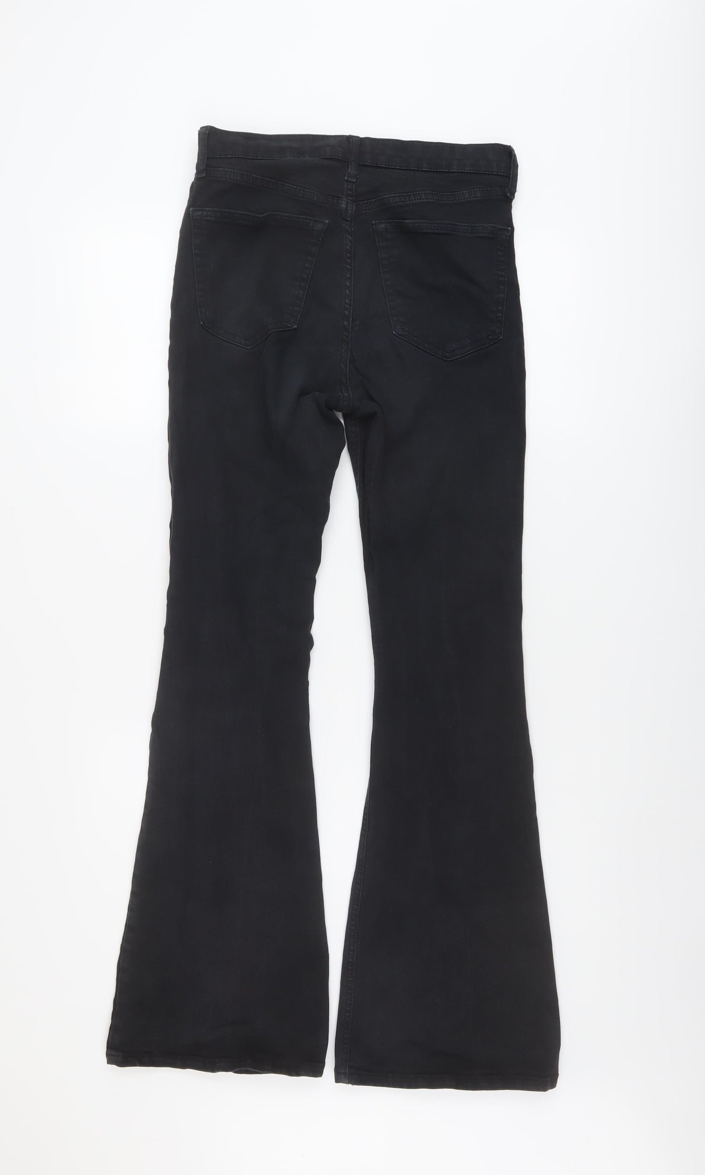 Topshop Womens Blue Cotton Flared Jeans Size 28 in L28 in Regular Button