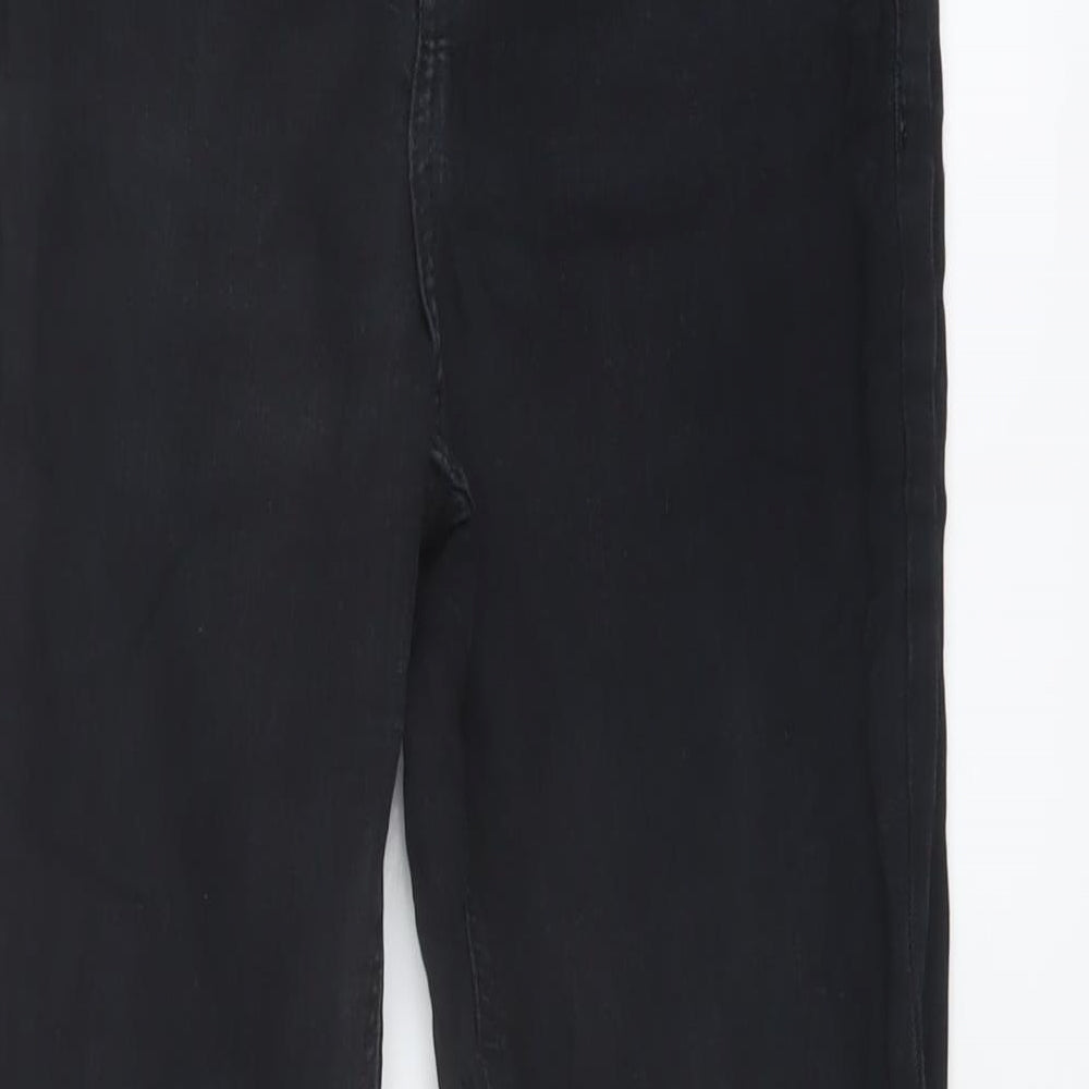Topshop Womens Blue Cotton Flared Jeans Size 28 in L28 in Regular Button