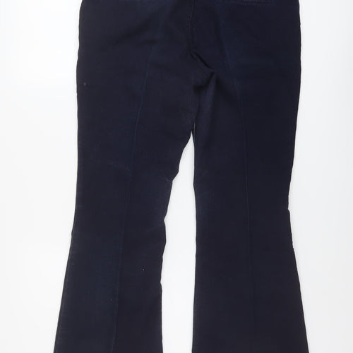 Per Una Womens Blue Cotton Bootcut Jeans Size 12 L27 in Regular Button