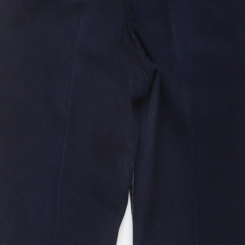 Per Una Womens Blue Cotton Bootcut Jeans Size 12 L27 in Regular Button