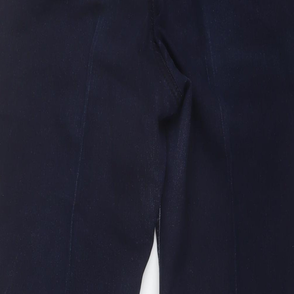 Per Una Womens Blue Cotton Bootcut Jeans Size 12 L27 in Regular Button