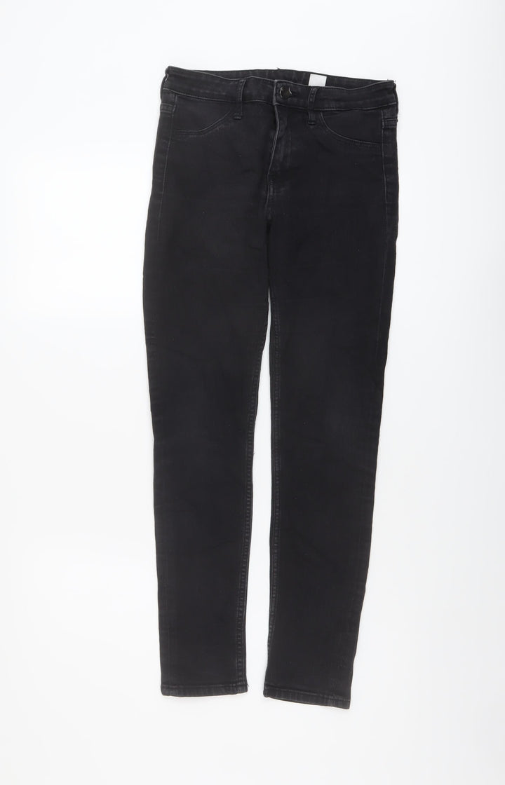H&M Womens Grey Cotton Skinny Jeans Size 27 in L27 in Regular Button