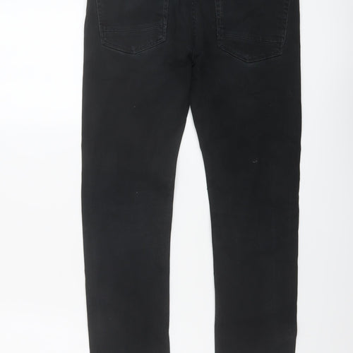 Topman Mens Black Cotton Skinny Jeans Size 28 in L28 in Regular Button