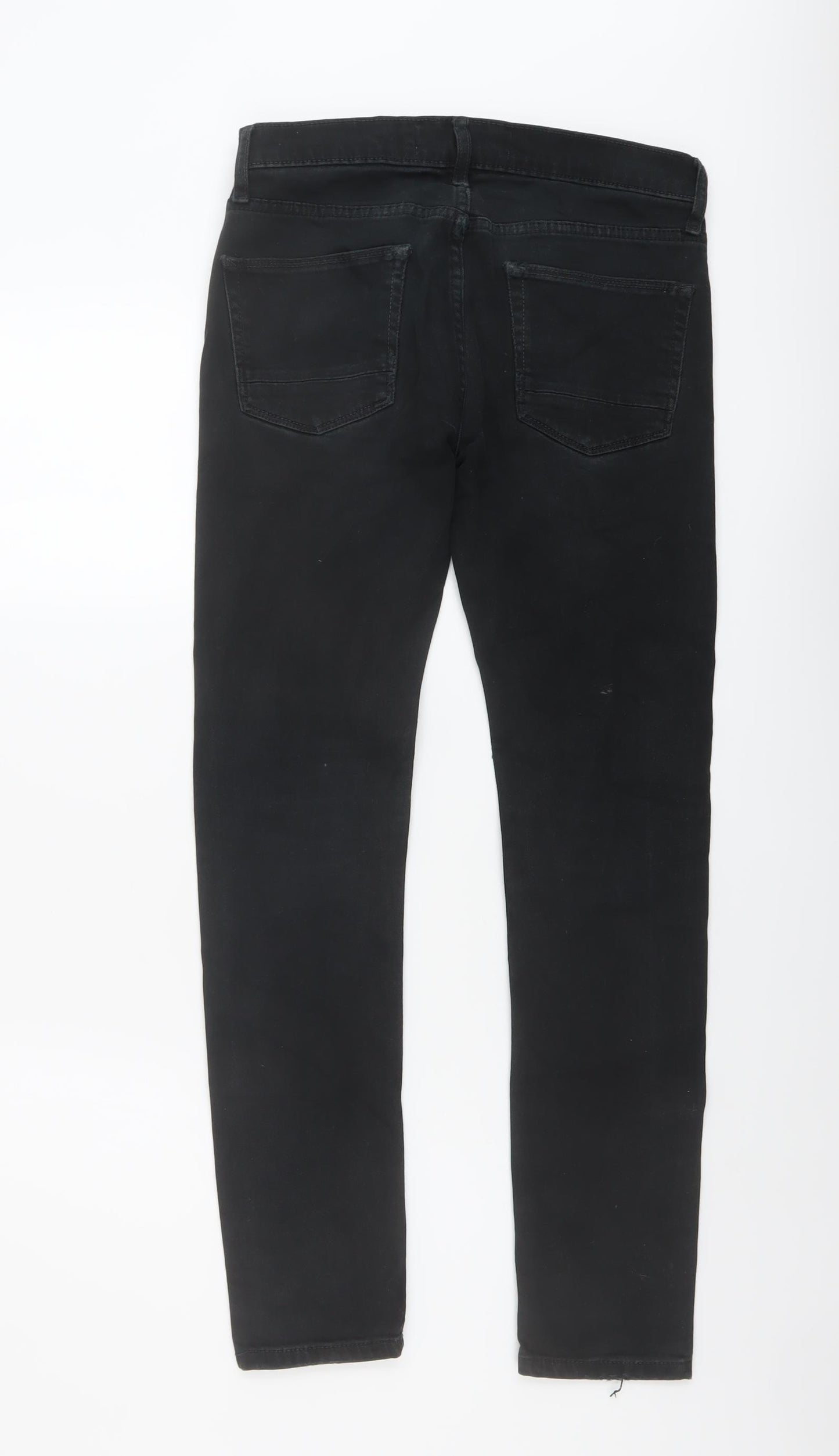 Topman Mens Black Cotton Skinny Jeans Size 28 in L28 in Regular Button