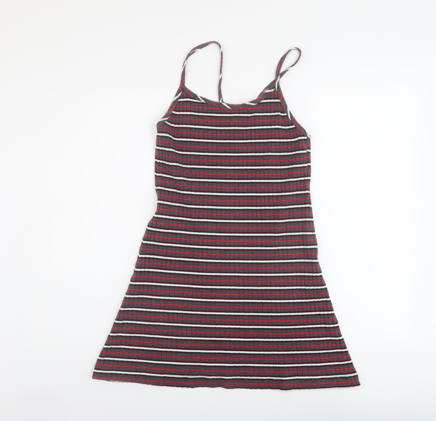 La Senza Womens Multicoloured Striped Cotton A-Line Size M Round Neck Pullover