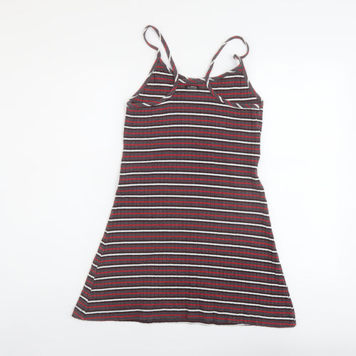 La Senza Womens Multicoloured Striped Cotton A-Line Size M Round Neck Pullover