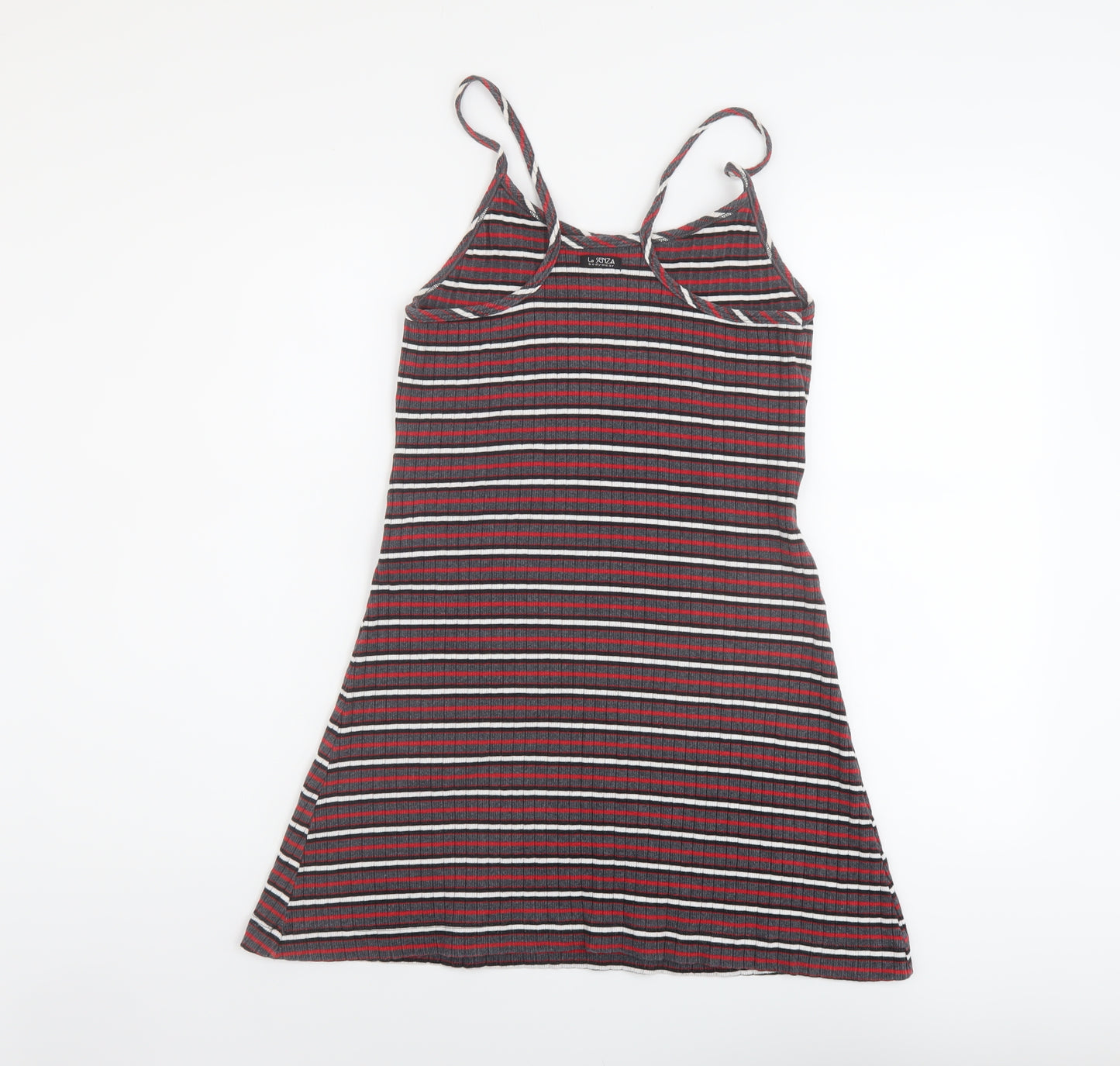 La Senza Womens Multicoloured Striped Cotton A-Line Size M Round Neck Pullover