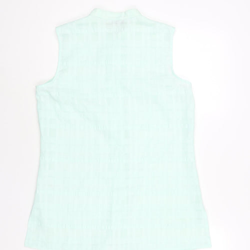 Berkertex Womens Blue Cotton Basic Blouse Size 12 Round Neck