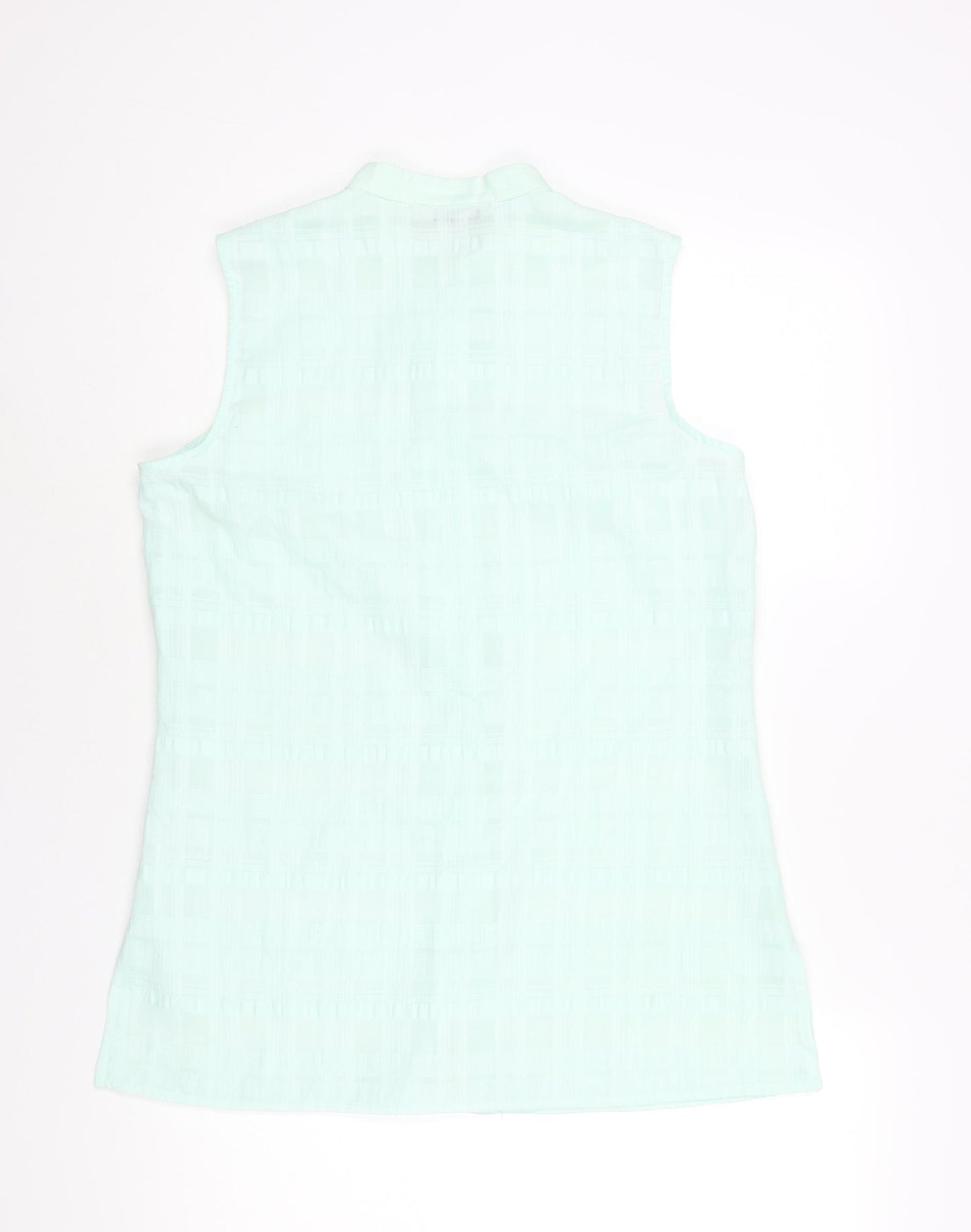 Berkertex Womens Blue Cotton Basic Blouse Size 12 Round Neck