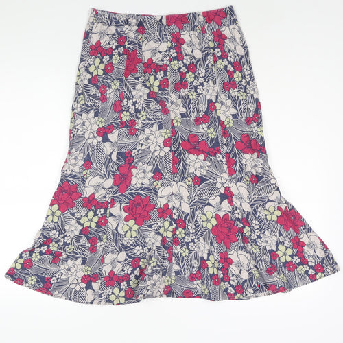 EWM Womens Multicoloured Floral Viscose Trumpet Skirt Size 10