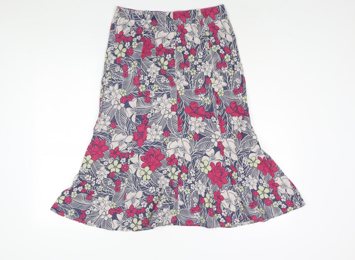 EWM Womens Multicoloured Floral Viscose Trumpet Skirt Size 10