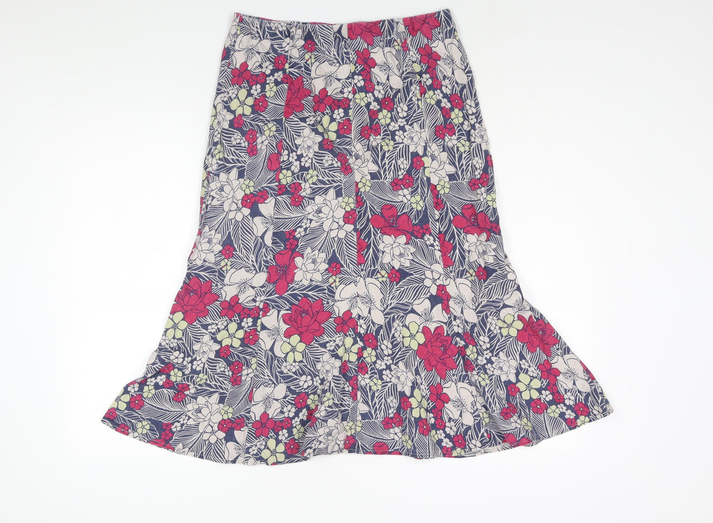 EWM Womens Multicoloured Floral Viscose Trumpet Skirt Size 10