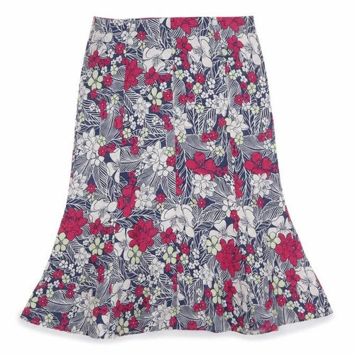 EWM Womens Multicoloured Floral Viscose Trumpet Skirt Size 10
