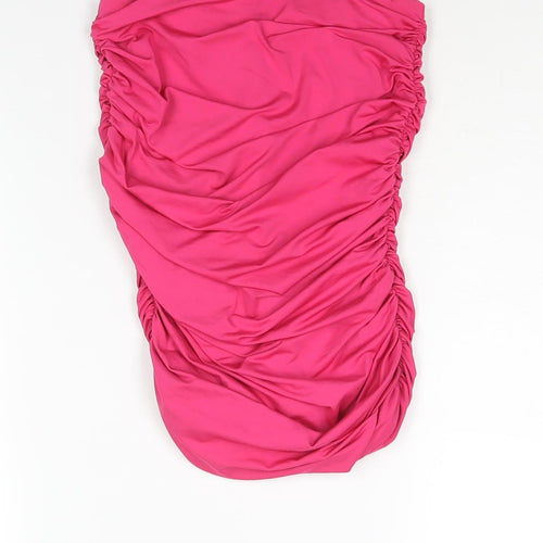 Oh Polly Womens Pink Polyester Bandage Skirt Size 10 - Rouched