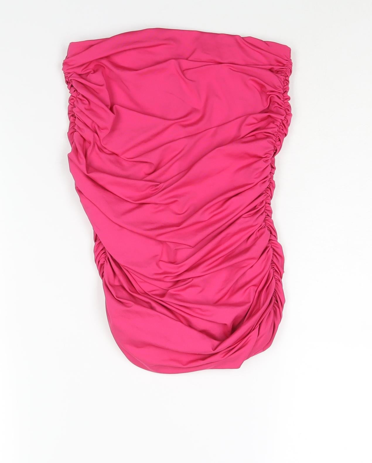 Oh Polly Womens Pink Polyester Bandage Skirt Size 10 - Rouched
