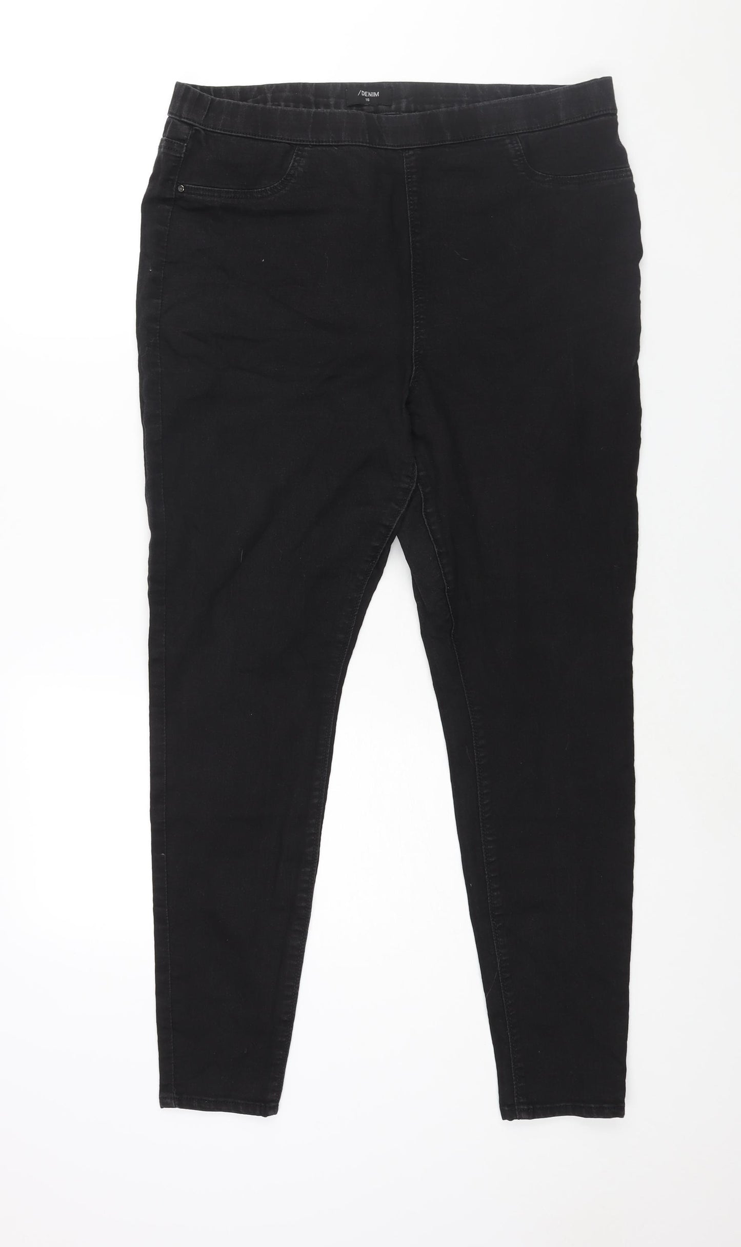 Matalan Womens Black Cotton Jegging Jeans Size 16 L29 in Regular