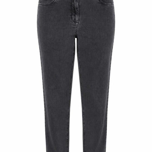 Mona Womens Black Cotton Tapered Jeans Size 14 L25 in Regular Zip