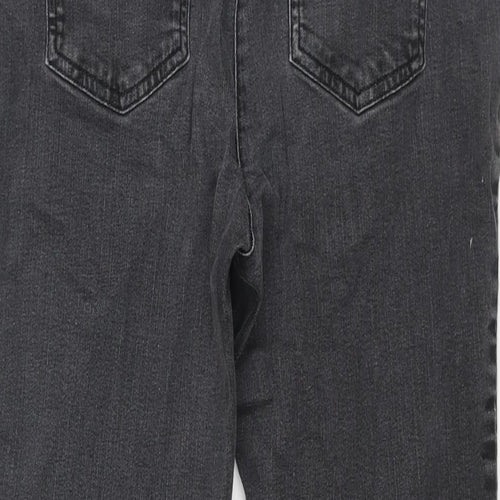 Mona Womens Black Cotton Tapered Jeans Size 14 L25 in Regular Zip