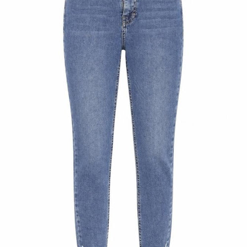 Topshop Womens Blue Cotton Skinny Jeans Size 26 in L26 in Regular Zip - Distressed Hem Detail