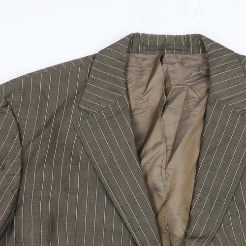 Boss Mens Brown Striped Wool Jacket Suit Jacket Size 44 Regular