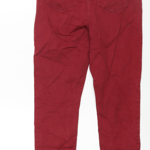 Papaya Womens Red Cotton Skinny Jeans Size 10 L27 in Regular Zip