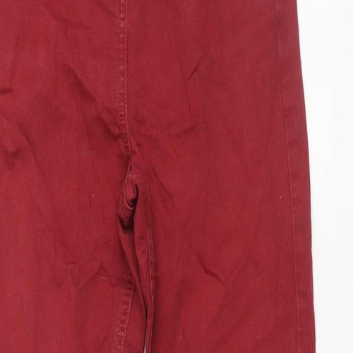 Papaya Womens Red Cotton Skinny Jeans Size 10 L27 in Regular Zip