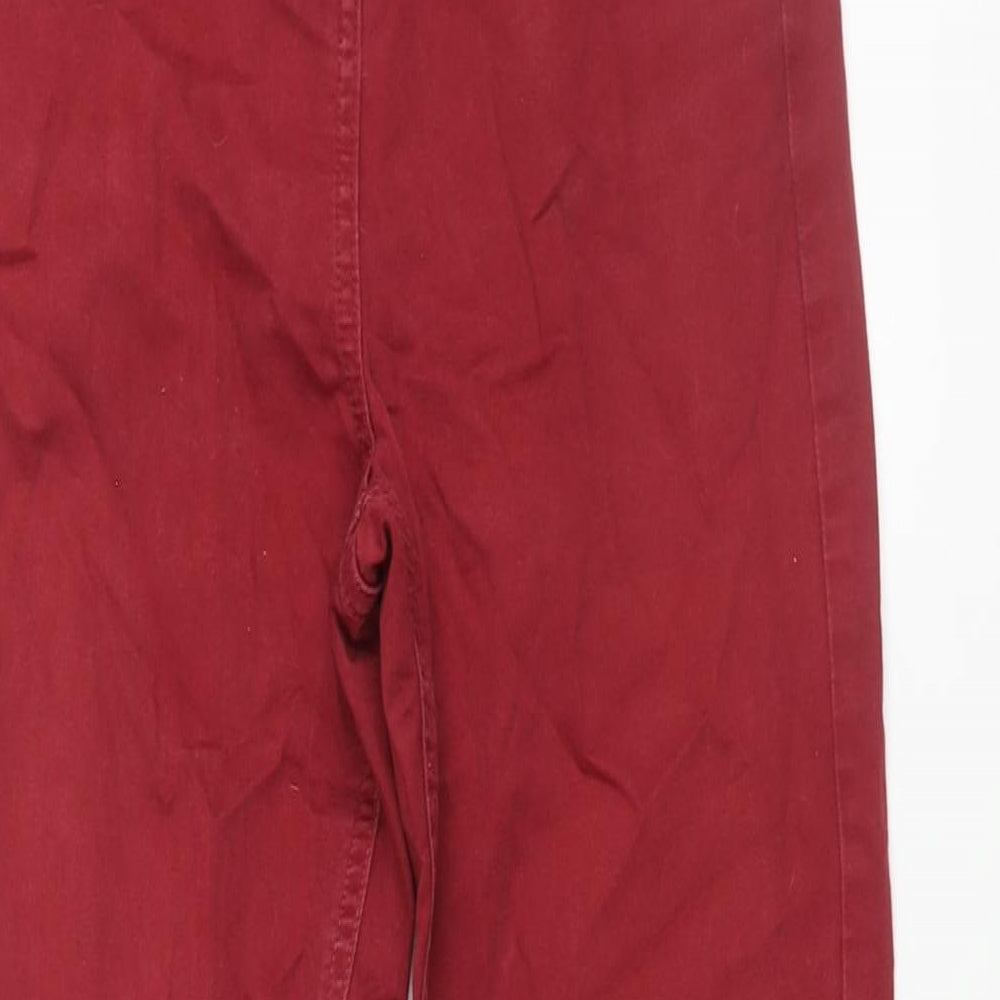 Papaya Womens Red Cotton Skinny Jeans Size 10 L27 in Regular Zip
