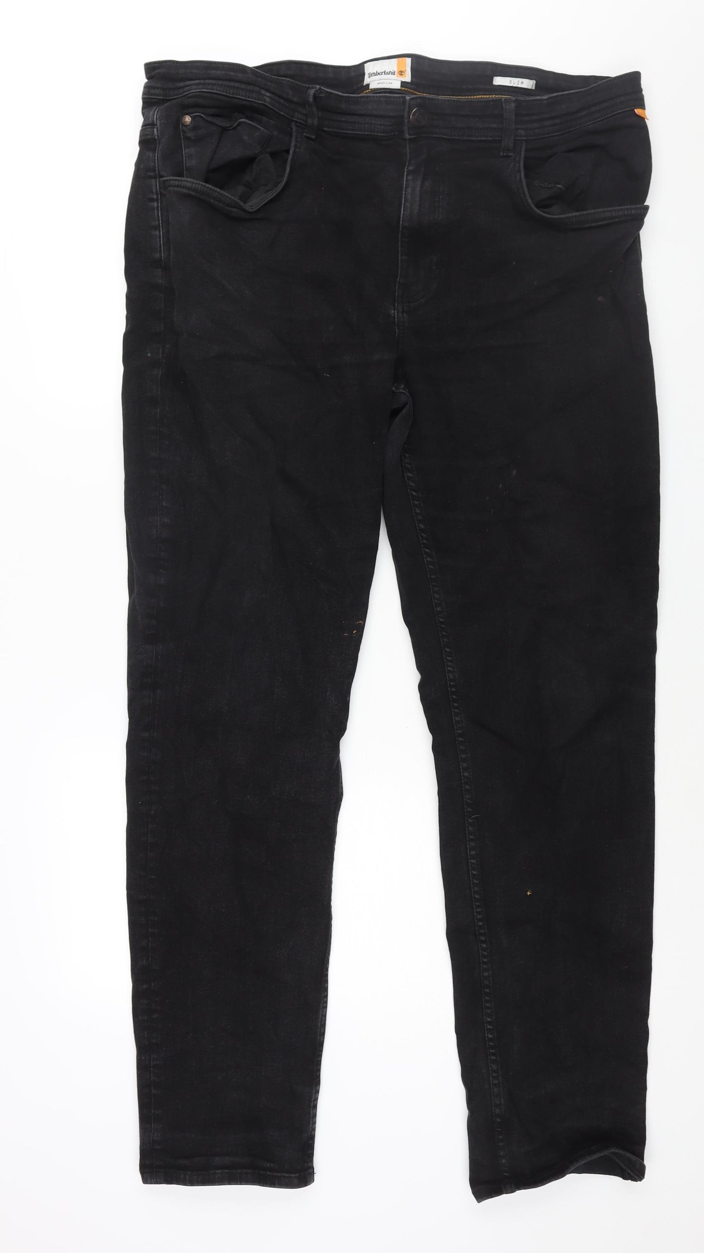 Timberland Mens Black Cotton Tapered Jeans Size 40 in L34 in Regular Zip