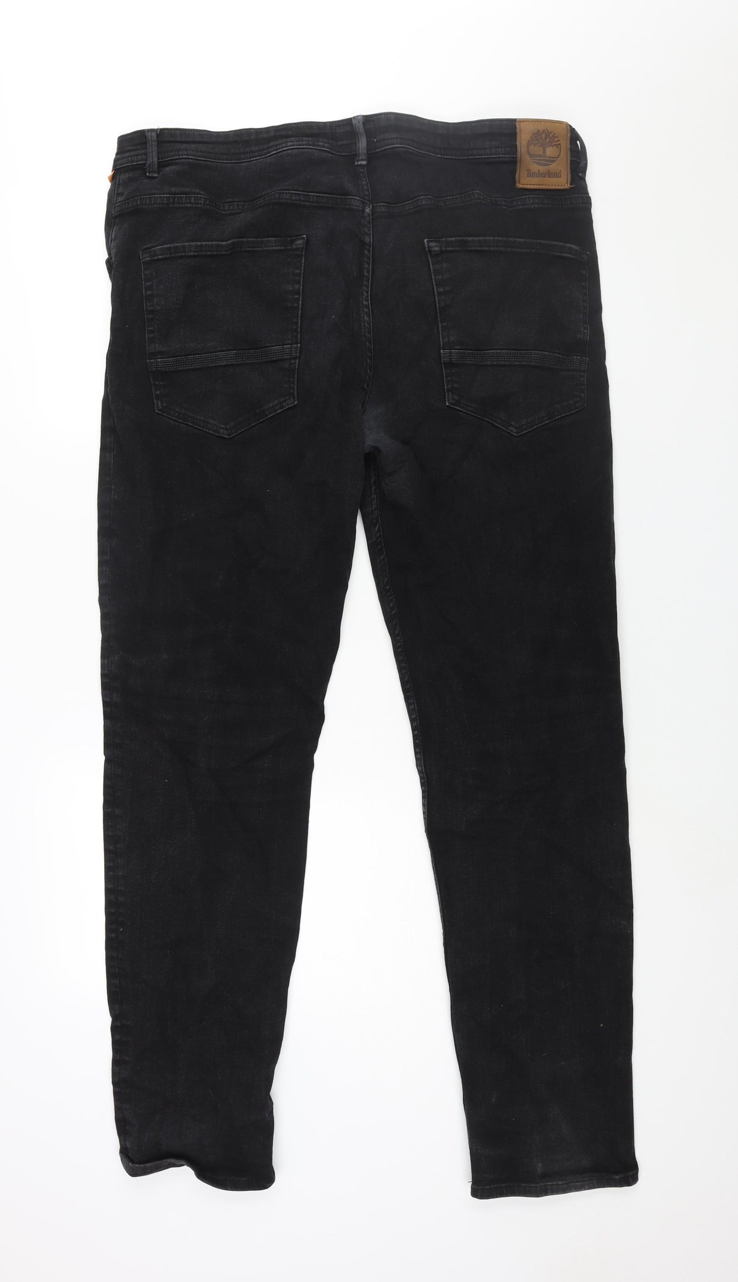 Timberland Mens Black Cotton Tapered Jeans Size 40 in L34 in Regular Zip