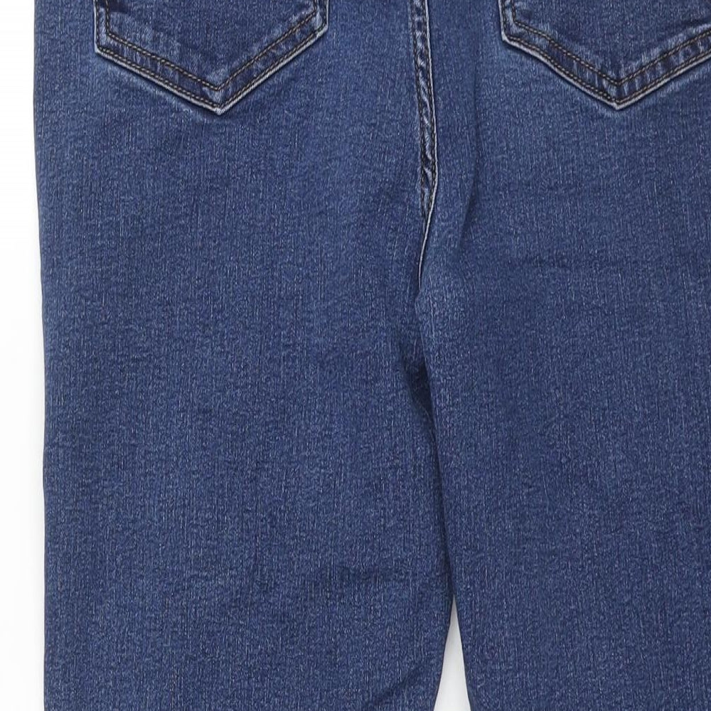 Marks and Spencer Womens Blue Cotton Bootcut Jeans Size 18 L28 in Regular Zip