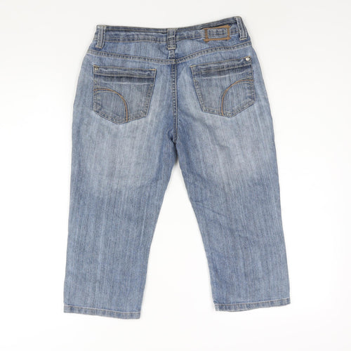 George Womens Blue Cotton Bermuda Shorts Size 8 L17 in Regular Zip