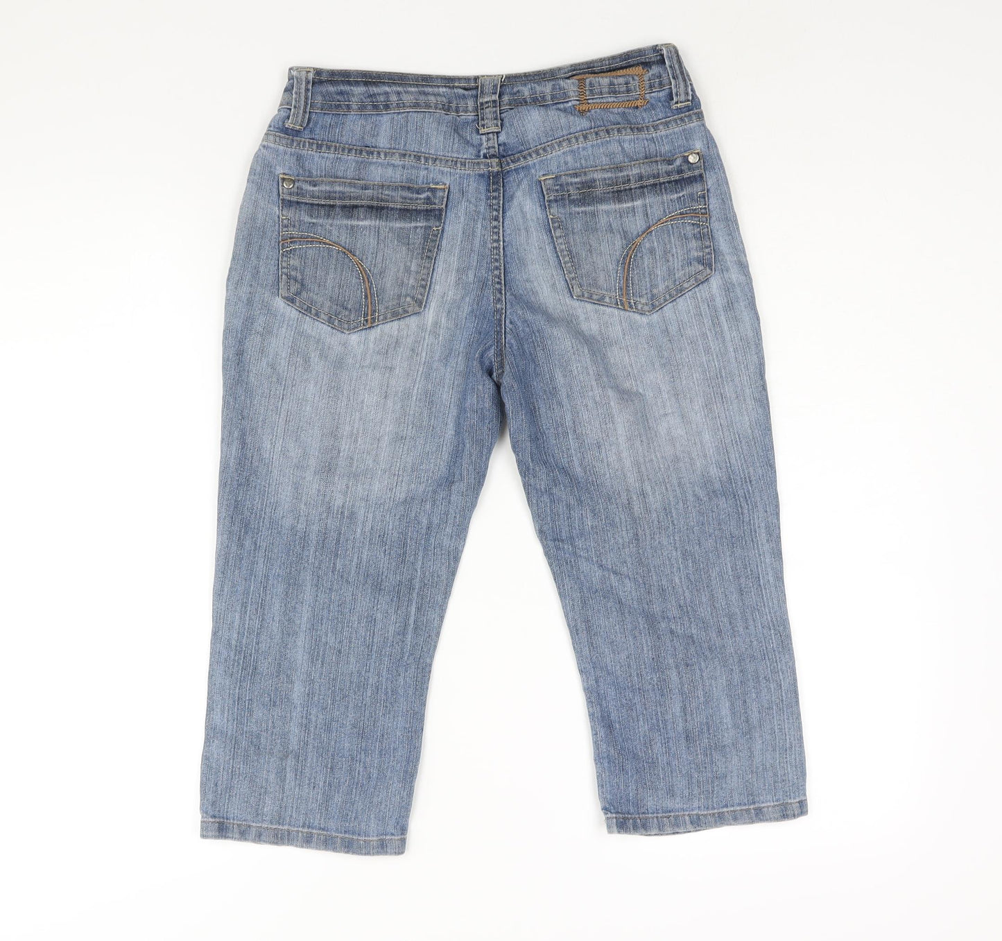 George Womens Blue Cotton Bermuda Shorts Size 8 L17 in Regular Zip