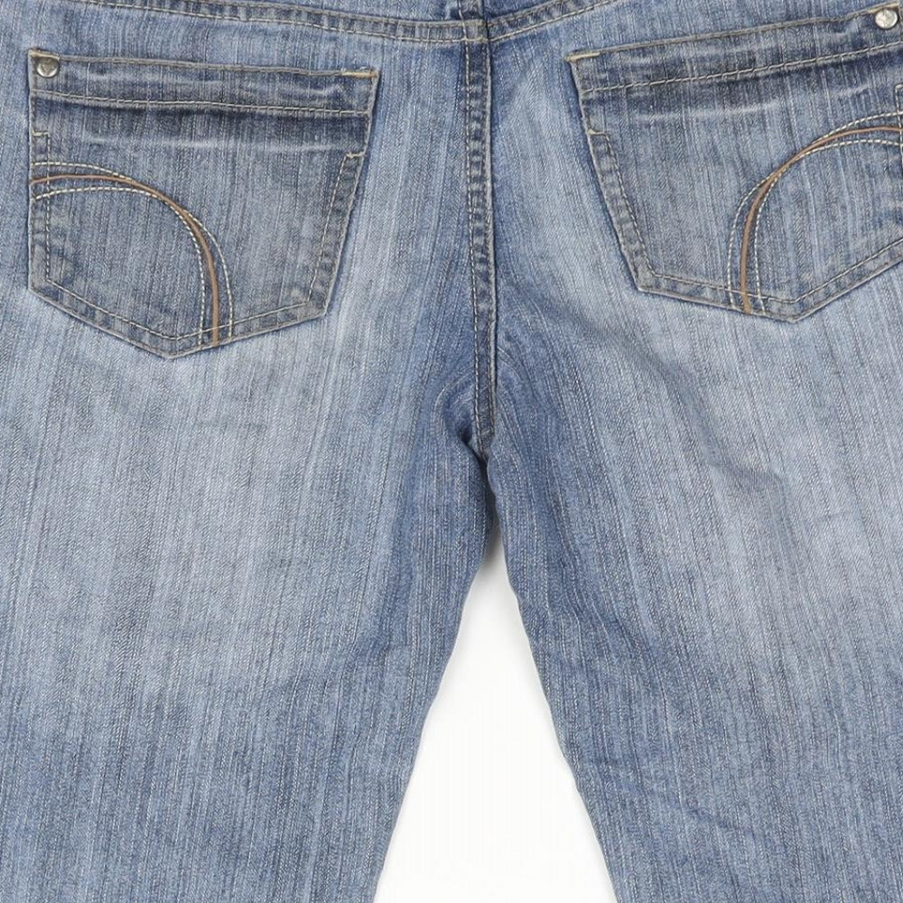 George Womens Blue Cotton Bermuda Shorts Size 8 L17 in Regular Zip