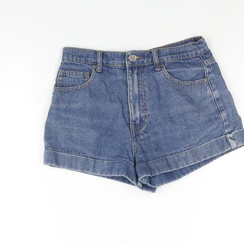FOREVER 21 Womens Blue Cotton Basic Shorts Size 26 in Regular Zip