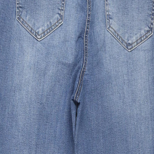 George Womens Blue Cotton Cropped Jeans Size 14 L24 in Regular Zip