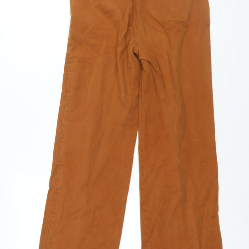Boden Womens Brown Cotton Trousers Size 8 L29 in Regular Button