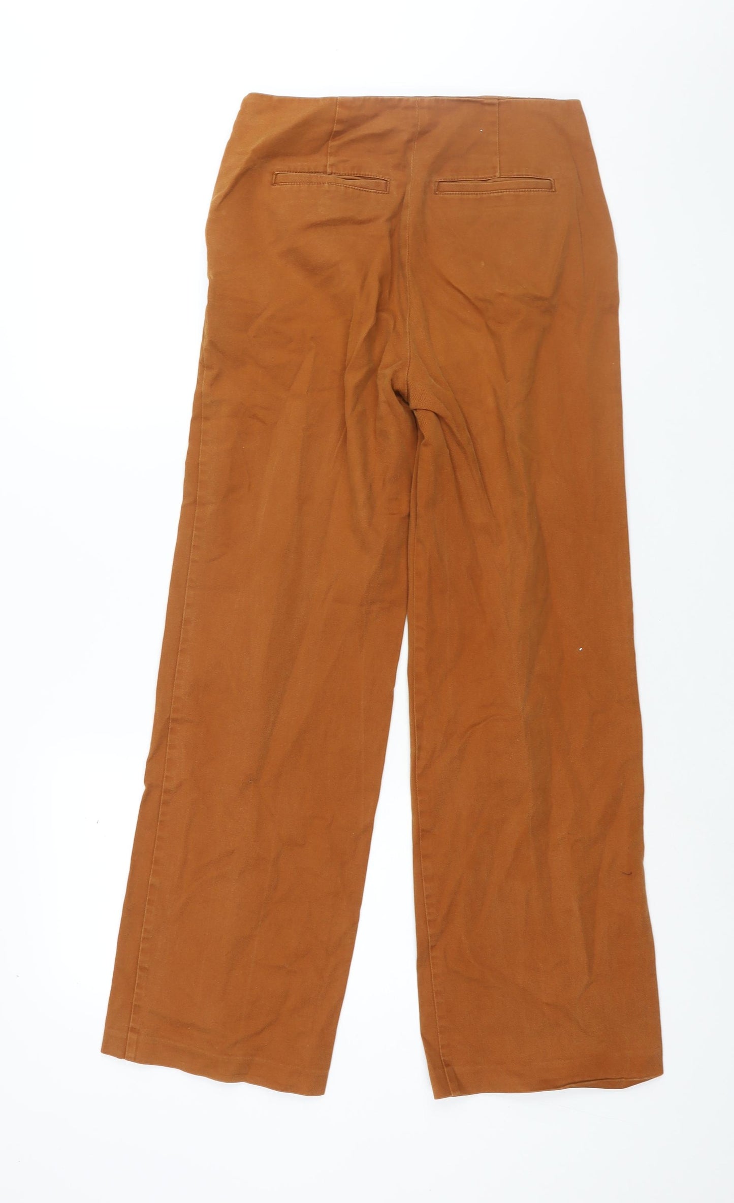 Boden Womens Brown Cotton Trousers Size 8 L29 in Regular Button