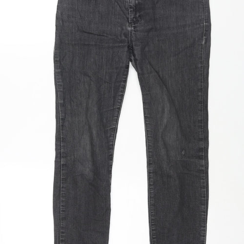 Esprit Womens Grey Cotton Skinny Jeans Size 10 L28 in Regular Zip - Sequin Detail