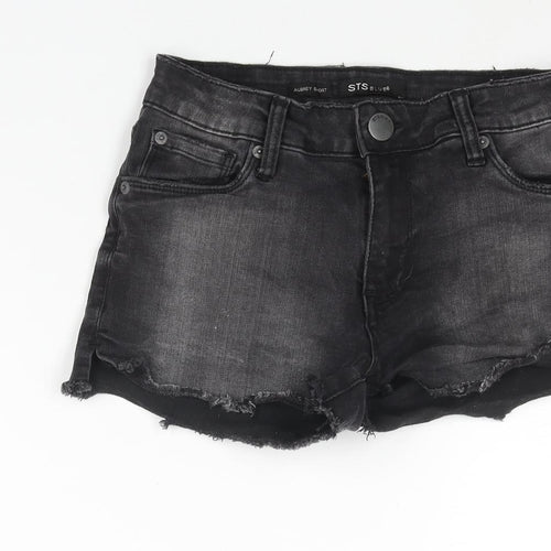 STS Blue Womens Black Cotton Cut-Off Shorts Size 24 in Regular Zip