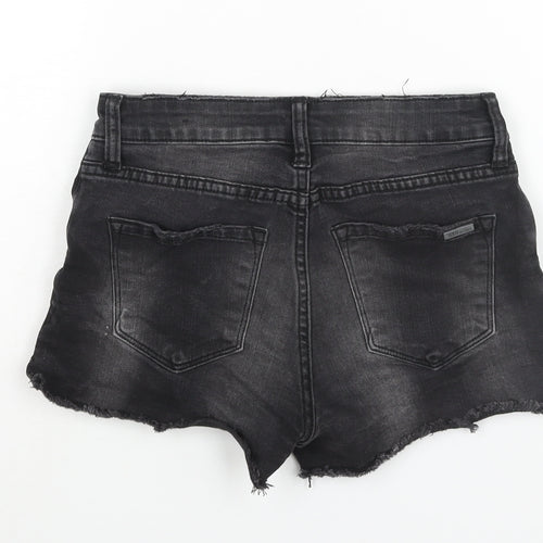 STS Blue Womens Black Cotton Cut-Off Shorts Size 24 in Regular Zip