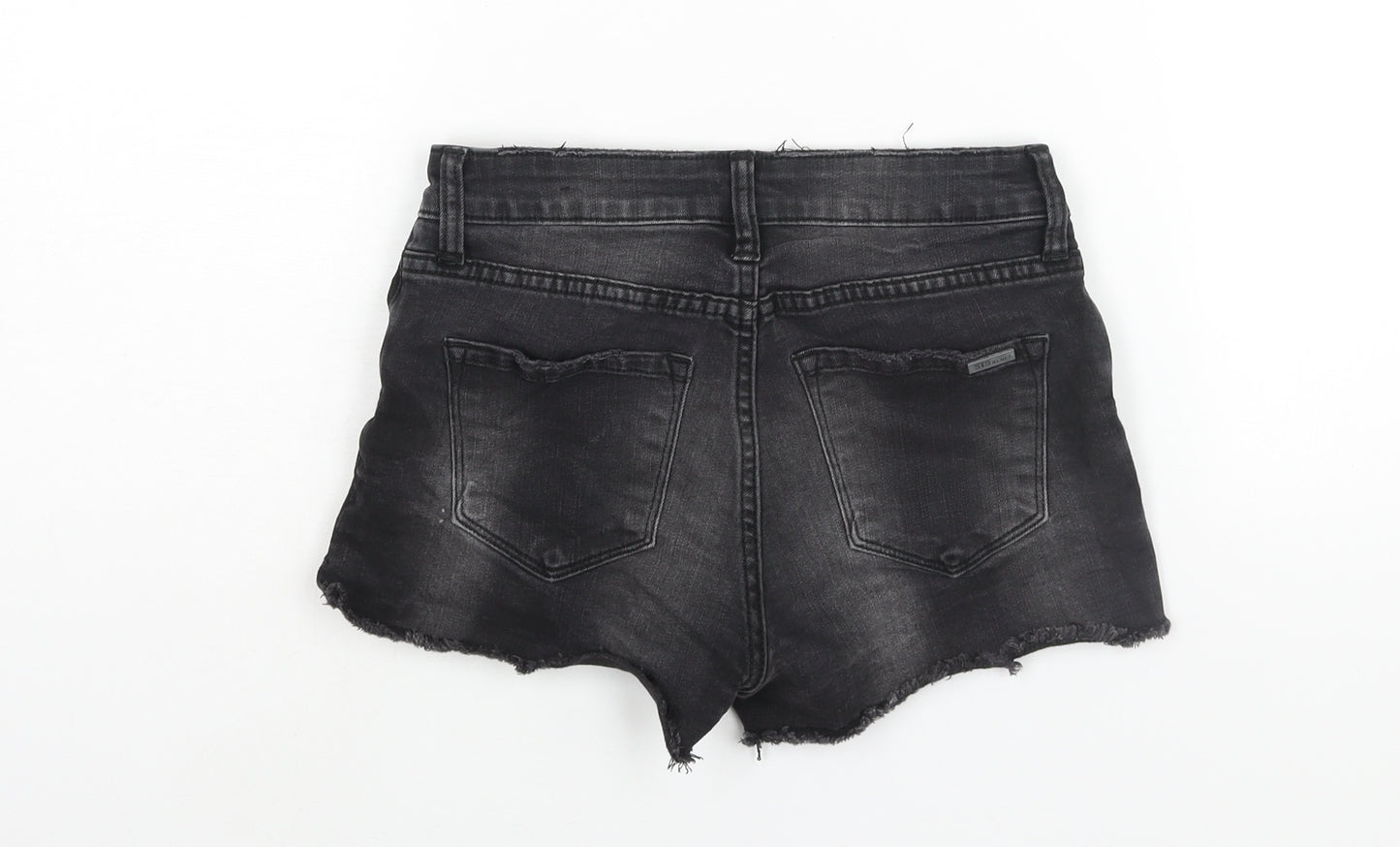 STS Blue Womens Black Cotton Cut-Off Shorts Size 24 in Regular Zip